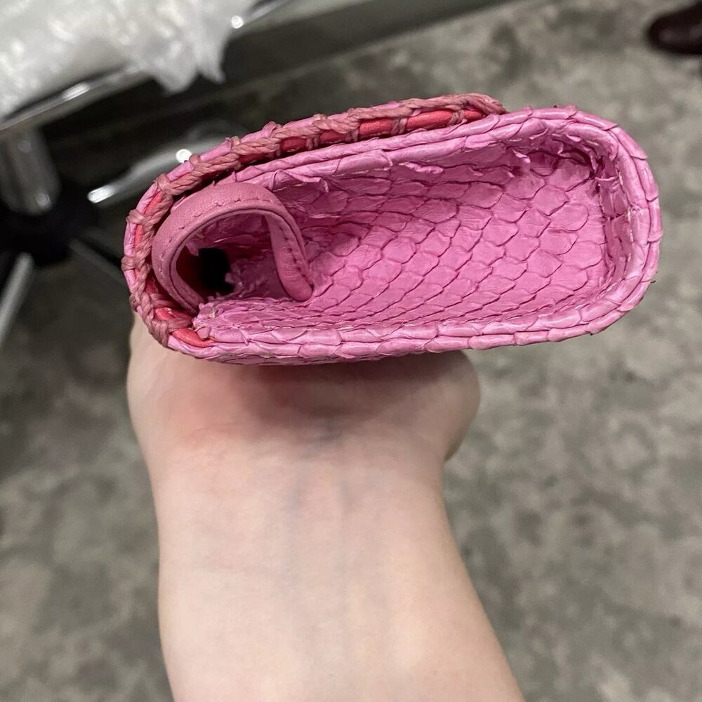 Fatto A Mano By Carlos Falchi Pink Python Snake S… - image 7